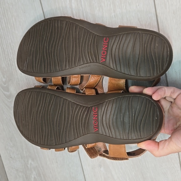 Vionic Women Harissa Hook&loop Leather Sandals Slide Flats Shoes 8 - Picture 9 of 10